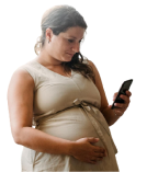 Pregnant woman using their phone